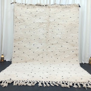 Handmade Rug, Polka Dotted Rug, Custom Rug, Moroccan Rug, Beni Ourain Rug, Tribal Berber Rug, Authentic Large Carpet, Tapis Marocain