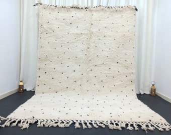 Alfombra hecha a mano, alfombra de lunares, alfombra personalizada, alfombra marroquí, alfombra Beni Ourain, alfombra bereber tribal, alfombra grande auténtica, Tapis Marocain