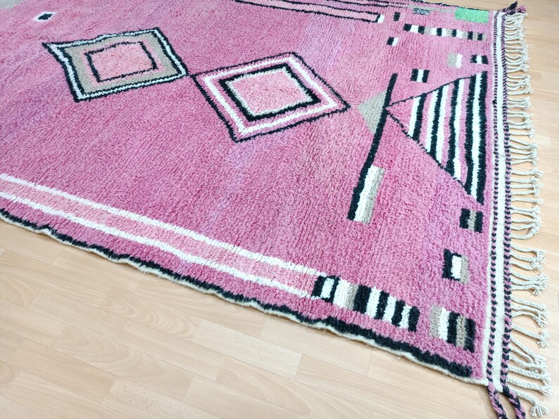 Pink Arabic Rug Handmade Pink Moroccan Rug, Berber Wool Carpet, Custom Rug - Etsy