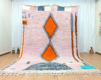 moroccan pink rug, handmade rug, pink custom carpet, moroccan rug, beniourain rug, wool rug, rug for home, pink custom rug, home decor rug