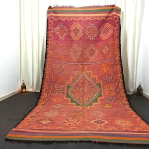 Sbaai Moroccan Rug, 5x11 Moroccan Vintage Rug, Berber Area Nomad Rug, Handmade Carpet, Berber Symbols Sbaii Rug, Marrokanisher Teppich