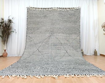 White and Black rug, Hand woven rug, Moroccan handmad rug flat, Wool bath mat, Handgefertigter teppich, Flat weave bathroom rug, Shabby Chic