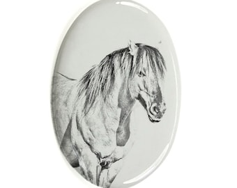 Irish Sport Horse Tombstone Plaque with a Photo of a Horse Custom Memorial Plaque Ceramic plate with Your Horse/'s Photo