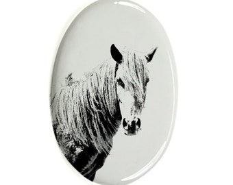 Irish Sport Horse Tombstone Plaque with a Photo of a Horse Custom Memorial Plaque Ceramic plate with Your Horse/'s Photo