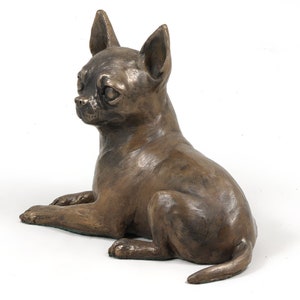 Chihuahua Statue, Cold Cast Bronze Sculpture, Home and Office Decor, Dog Trophy, Dog Figurine, Dog Memorial, Dog Statuette