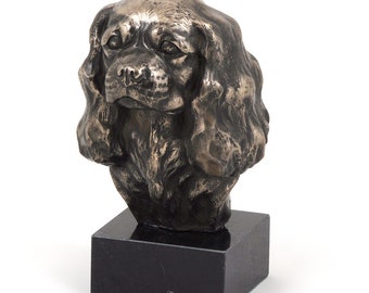 King Charles Spaniel Statue, Cold Cast Bronze Sculpture, Marble Base, Home and Office Decor, Dog Trophy, Dog Figurine, Dog Memorial