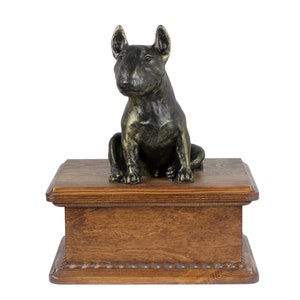 Bull Terrier Urn for Dog Ashes, Personalized Memorial with Statue, Urn with Sculpture, Urn for dog&#39;s ashes
