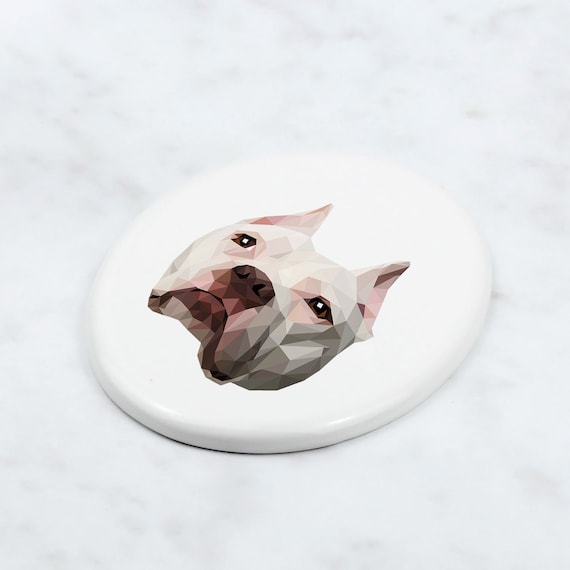Pit Bull Tombstone Plaque with a Graphics, Ceramic plate with Geometric  Dog, Memorial Plaque