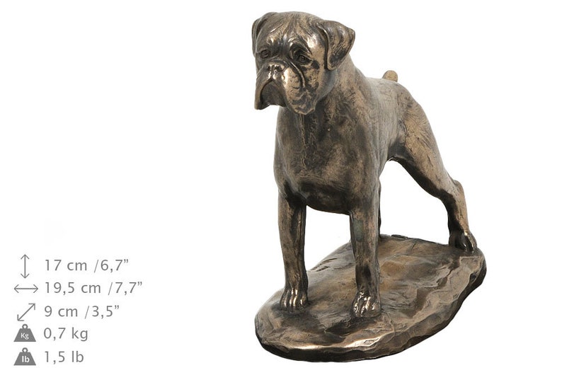 Boxer ungecropped Urne für Hund Asche Denkmal mit Statue auf Etsy