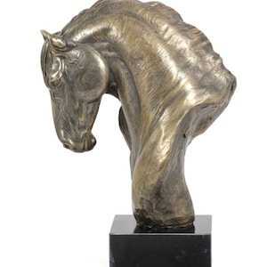 Friesian Horse Statue, Cold Cast Bronze Sculpture, Marble Base, Home and Office Decor, Horse Trophy, Horse Figurine, Horse Memorial