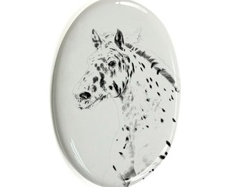 Placa de piedra de desecho de Noriker con una foto de un caballo, placa de cerámica con la foto de su caballo, placa conmemorativa personalizada