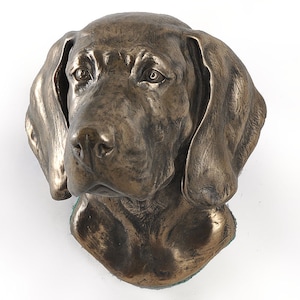 Weimaraner Hanging Statue, Cold Cast Bronze Sculpture, Hanging dog bust, Home and Office Decor, Dog Trophy, Dog Figurine, Dog Memorial