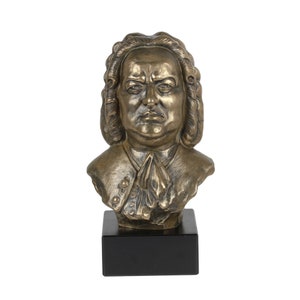 Johann Sebastian Bach Statue, Cold Cast Bronze Sculpture, Marble Base, Home and Office Decor, Trophy, Statuette