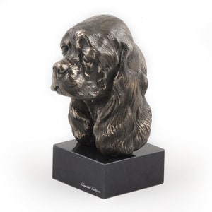 American Cocker Spaniel Statue, Cold Cast Bronze Sculpture, Marble Base, Home and Office Decor, Dog Trophy, Dog Figurine, Dog Memorial