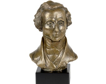 Felix Mendelssonn Statue, Cold Cast Bronze Sculpture, Marble Base, Home and Office Decor, Trophy, Statuette