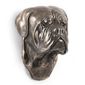 Dog de Bordeaux Hanging Statue, Cold Cast Bronze Sculpture, Hanging dog bust, Home and Office Decor, Dog Trophy, Dog Figurine, Dog Memorial