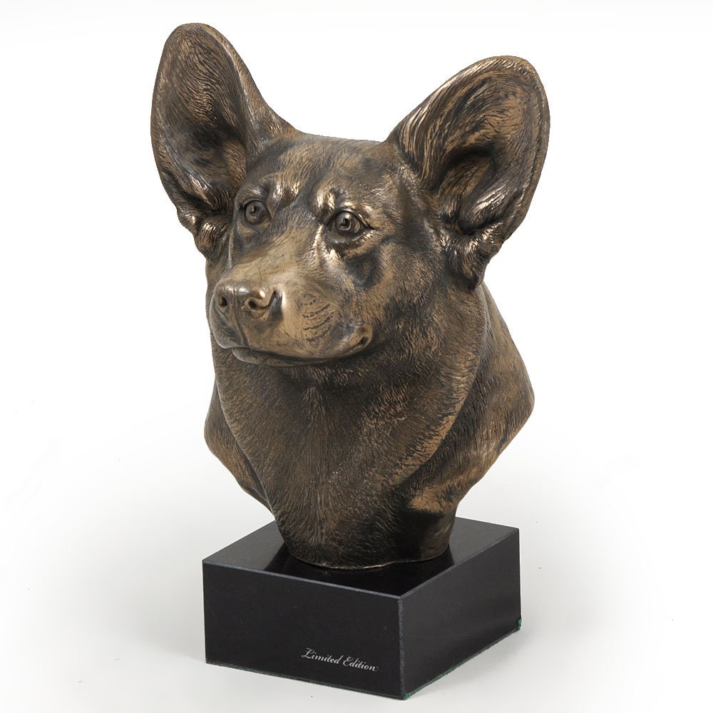 Corgi Pembroke Statue, Cold Cast Bronze Sculpture, Marble Base, Home & Office Decor, Dog Trophy, Figurine, Memorial