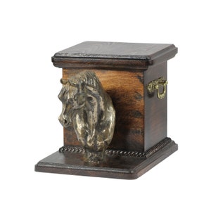Arabian Horse Urn for Horse Ashes, Memorial with Statue, Urn with Standing Statuette