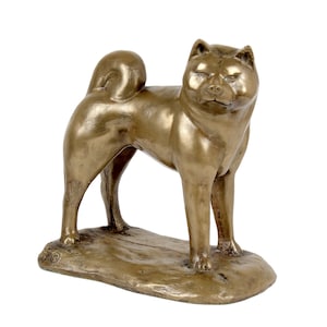 Akita Inu Statue, Cold Cast Bronze Sculpture, Home and Office Decor, Dog Trophy, Dog Figurine, Dog Memorial, Dog Statuette
