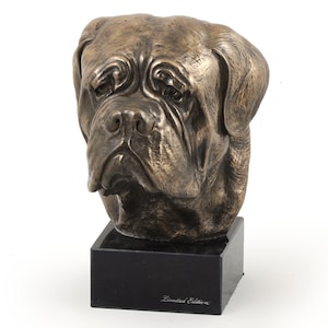Dogue de Burdeos, Estatua del Mastín Francés, Escultura de Bronce En Frío Fundido, Base de Mármol, Decoración de Casa y Oficina, Trofeo de Perro, Estatuilla para Perros
