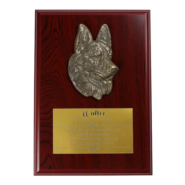 German Shepherd Memorial Board, Cold Cast Bronze Plaque, Dog Loss Board, Home and Office Decor, Dog Memorial