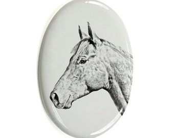 Placa de lápida de caballo Holsteiner con una foto de un caballo, placa de cerámica con la foto de su caballo, placa conmemorativa personalizada