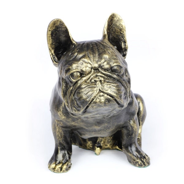 Französische Bulldogge Statue, Kaltguss Bronze Skulptur, Haus und Büro Dekor, Hunde Trophäe, Hundefigur, Hunde-Denkmal, Hundestatue