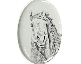 Placa de lápida pintabian con una foto de un caballo, placa de cerámica con la foto de su caballo, placa conmemorativa personalizada