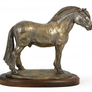 Fjord Horse Statue, Cold Cast Bronze Sculpture, Wooden Base, Home and Office Decor, Horse Trophy, Horse Figurine, Horse Memorial