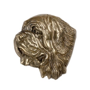 Saint Bernard Bust, Cold Cast Bronze Sculpture, Small dog bust, Home and Office Decor, Dog Trophy, Dog Memorial
