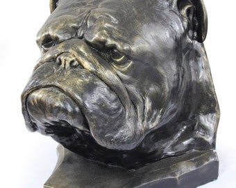 English Bulldog Urn, Life-Like Resin Sculpture, Pet Memorial Statue Home Garden