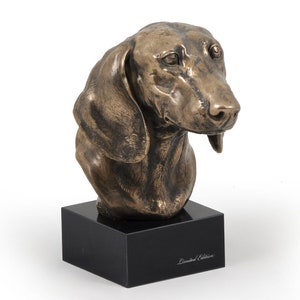 Dachshund Statue, Cold Cast Bronze Sculpture, Marble Base, Home and Office Decor, Dog Trophy, Dog Figurine, Dog Memorial