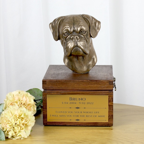 Boxer Urn Etsy