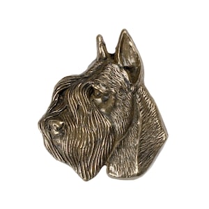 Busto Schnauzer, Scultura in bronzo fuso a freddo, Busto piccolo cane, Decorazioni per la casa e l'ufficio, Trofeo per cani, Memoriale del cane