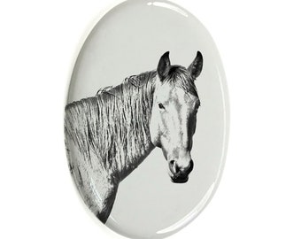 Placa de lápida de caballo del desierto de Namib con una foto de un caballo, placa de cerámica con la foto de su caballo, placa conmemorativa personalizada