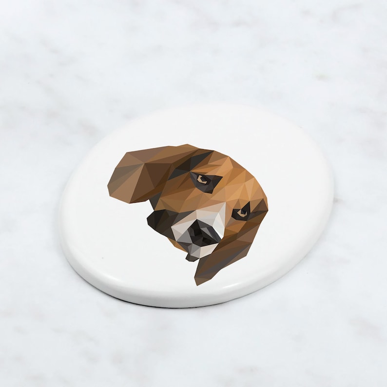 Beagle Tombstone Plaque with a Graphics Ceramic plate with Geometric Dog Memorial Plaque