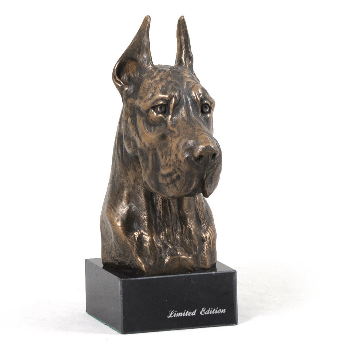 Great Dane Statue Cold Cast Bronze Sculpture Marble Base Etsy