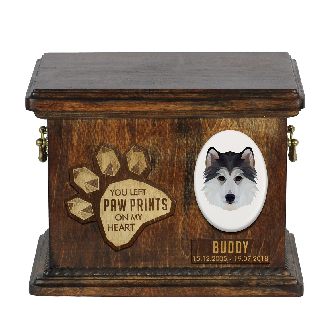 Siberian Husky Urn for Dog Ashes Personalized Memorial With a Etsy