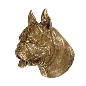 Busto Boxer, Scultura in bronzo fuso a freddo, Busto per cani, Decorazioni per la casa e l'ufficio, Trofeo per cani, Memoriale del cane