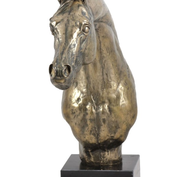 Statue de cheval arabe, sculpture en bronze coulé à froid, base en marbre, décoration de maison et de bureau, trophée de cheval, figurine de cheval, mémorial de cheval