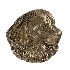Newfoundland Bust, Cold Cast Bronze Sculpture, Small dog bust, Home and Office Decor, Dog Trophy, Dog Memorial