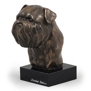 Griffon Statue, Cold Cast Bronze Sculpture, Marble Base, Home and Office Decor, Dog Trophy, Dog Figurine, Dog Memorial