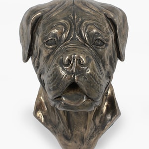 Dog de Bordeaux Hanging Statue, Cold Cast Bronze Sculpture, Hanging dog bust, Home and Office Decor, Dog Trophy, Dog Figurine, Dog Memorial