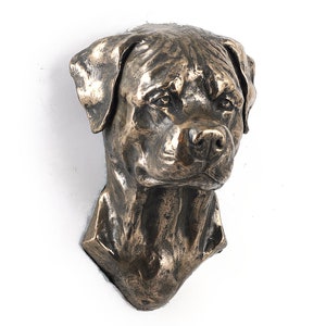 Rottweiler Hanging Statue, Cold Cast Bronze Sculpture, Hanging dog bust, Home and Office Decor, Dog Trophy, Dog Figurine, Dog Memorial