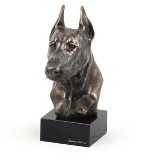 Doberman Statue, Cold Cast Bronze Sculpture, Marble Base, Home and Office Decor, Dog Trophy, Dog Figurine, Dog Memorial