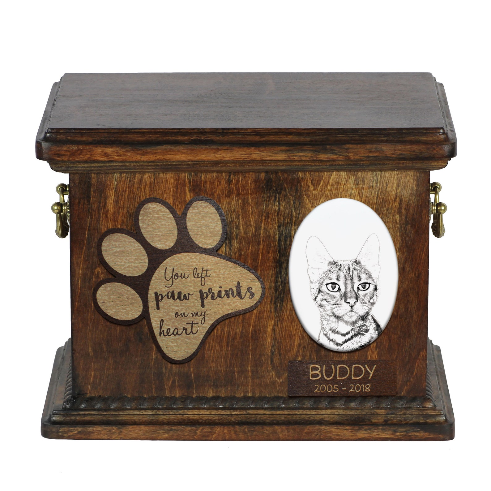 Toyger Cat Urn for Cat Ashes Personalized Memorial With a Etsy