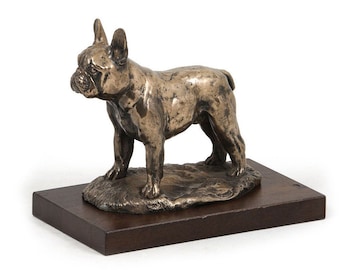 French Bulldog Statue, Cold Cast Bronze Sculpture, Wooden or marble base, Home and Office Decor, Dog Trophy, Dog Figurine Memorial Statuette