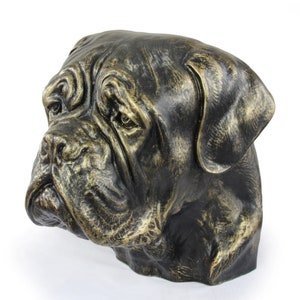 Dog de Bordeaux Urn for Dog Ashes, Big Head Statue, Resin Sculpture, Home and Garden Memorial