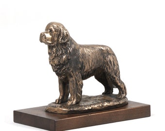 Newfoundland Statue, Cold Cast Bronze Sculpture, Wooden or marble base, Home and Office Decor, Dog Trophy, Dog Figurine, Memorial, Statuette
