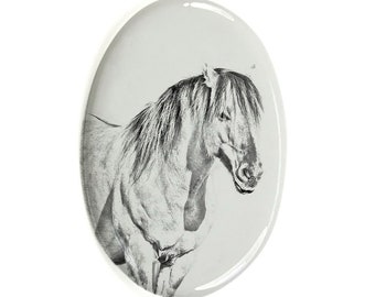 Placa de lápida de caballo Henson con una foto de un caballo, placa de cerámica con la foto de su caballo, placa conmemorativa personalizada